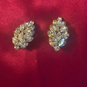 Gustav Sherman Swarovski Crystal Clip on Earrings